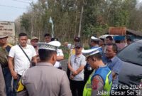APK Kebun Sei Silau bersama rombongan sambut kedatangan Kasat Lantas Polres Asahan lakukan peninjauan (foto : IST)