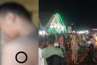 Teks photo korban dan Pasar malam Desa Limalaras Kecamatan Nibung hangus, Senin 17Juni 2024 