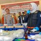 Kapolres Asahan, AKBP Afdhal Junaidi pimpin Press Release.  (Foto-red)